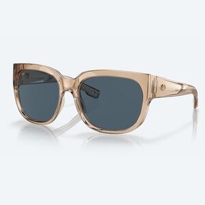 Transparent Champagne Frame Sunglasses with Dark Lenses